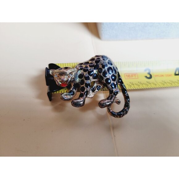 Vintage Spotted Leopard Jaguar Brooch Pin Unsigned Parklane - Picture 4 of 4